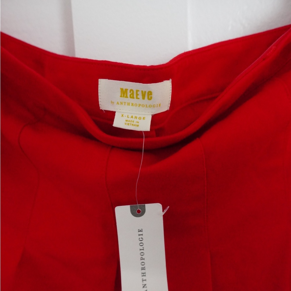 Anthropologie Maeve Red Strapless Blouse - Picture 3 of 4